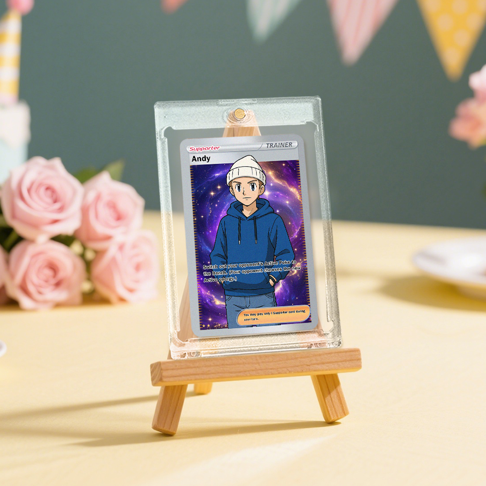 Weihnachtsgeschenke: Personalisierte Anime-sammelkarte Mit Foto Und Namen | Einzigartiges Geschenk Für Fans Und Paare - namenecklacede