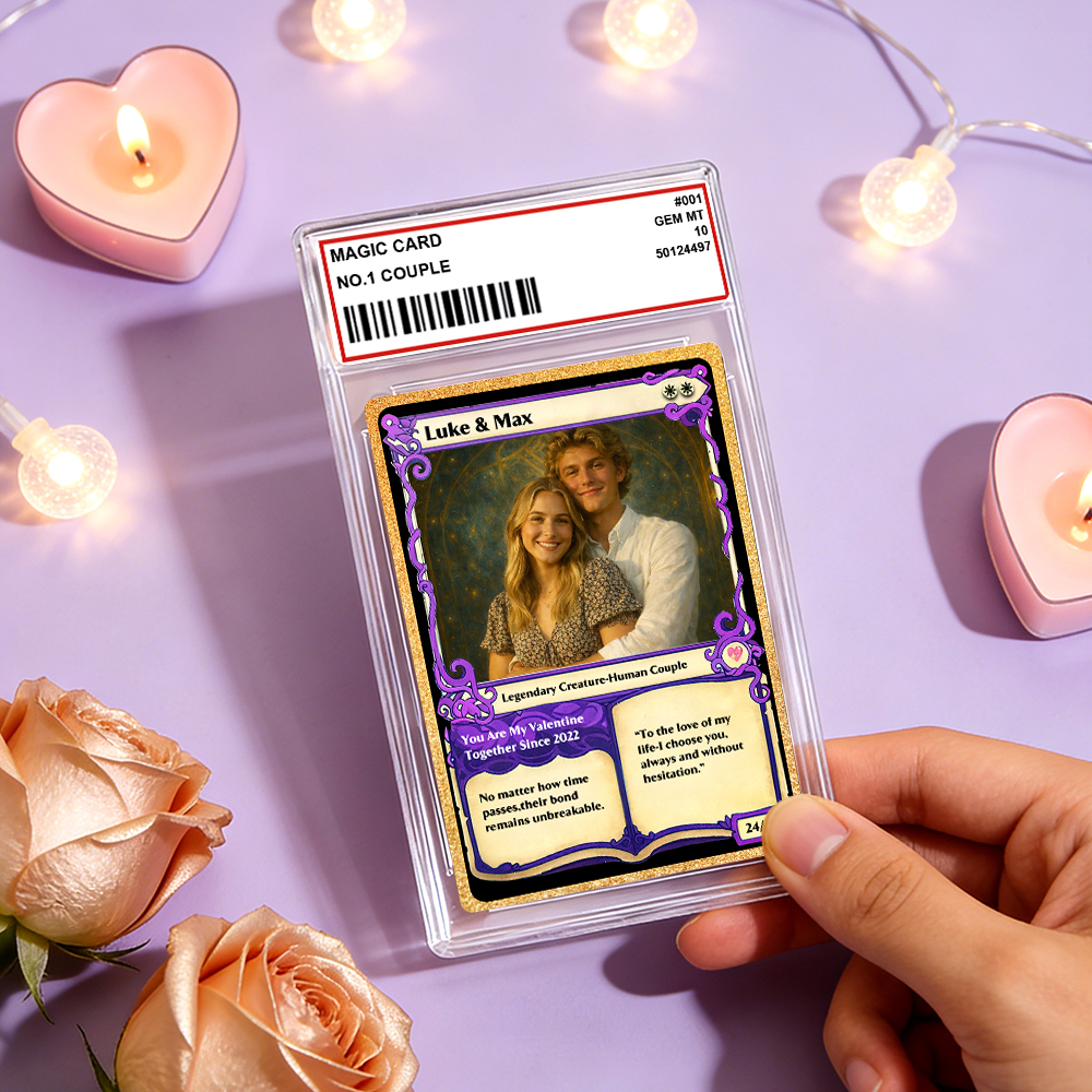 Benutzerdefinierte Zauberkarte, Fantasy-spiel, Anime-karte, Valentinstagsgeschenk Für Paare - namenecklacede