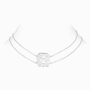 Monogramm Halskette Silber