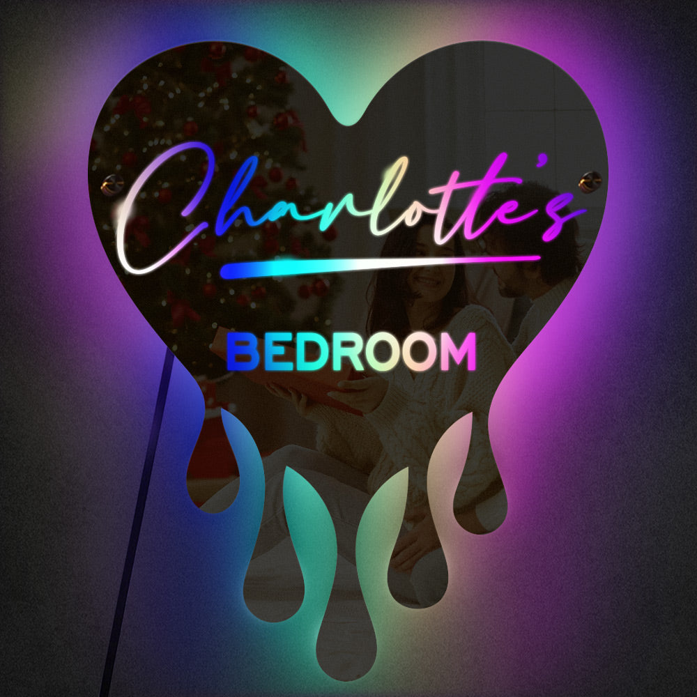 Personalisiertes Schmelzendes Herz Namensspiegellicht Paar Weihnachtsgeschenk