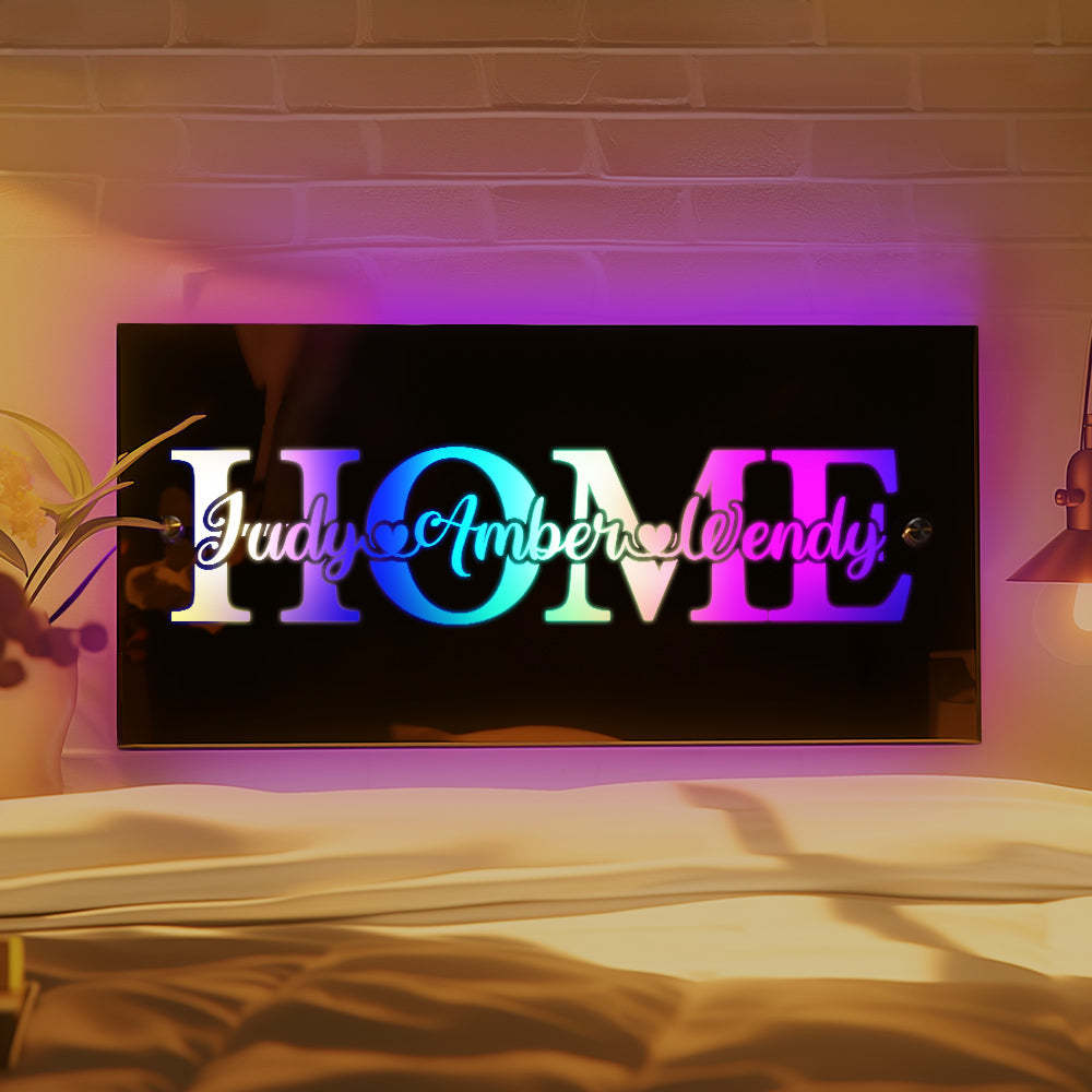 Personalisierter Namensspiegel, Licht, Familie, Liebe, Zuhause, Geschenk - ihrenamenskettede