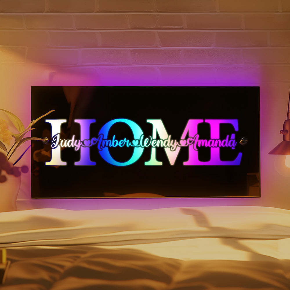 Personalisierter Namensspiegel, Licht, Familie, Liebe, Zuhause, Geschenk - ihrenamenskettede