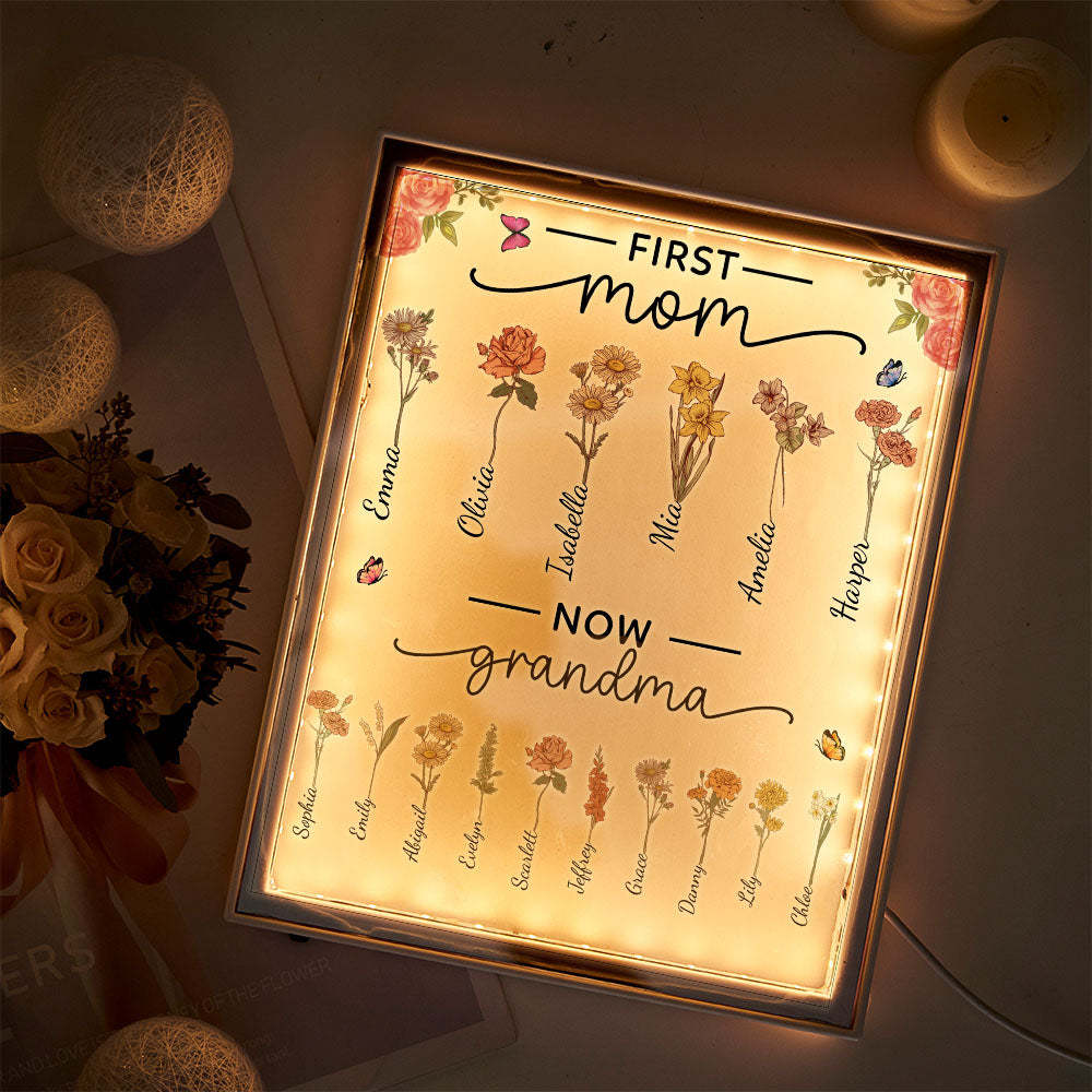 Personalisierte Lampe First Mom Now Grandma Nachtlicht Spiegel Muttertag Geschenke