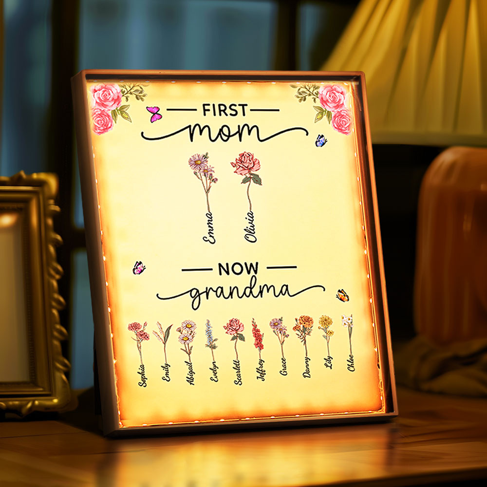 Personalisierte Lampe First Mom Now Grandma Nachtlicht Spiegel Muttertag Geschenke