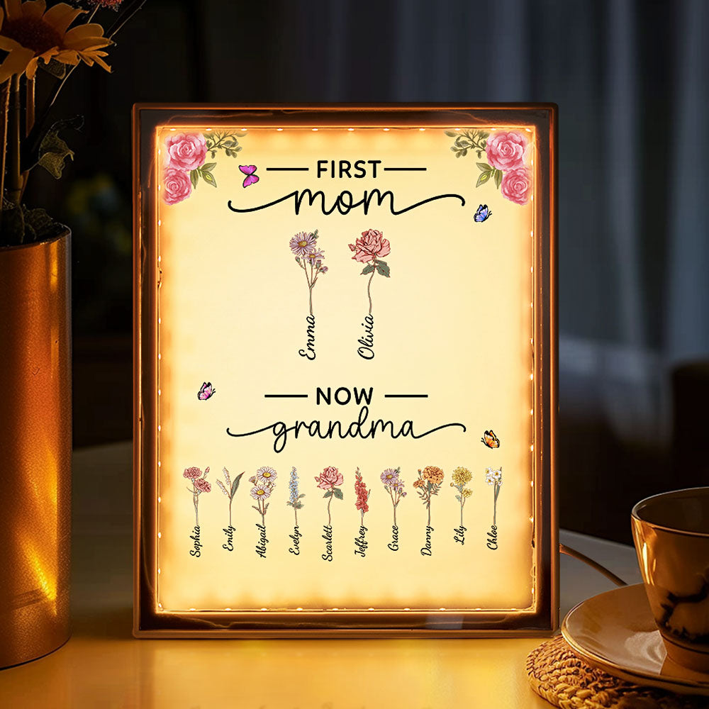 Personalisierte Lampe First Mom Now Grandma Nachtlicht Spiegel Muttertag Geschenke