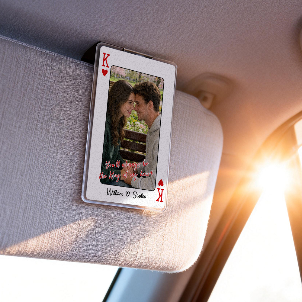 Personalisierte Auto-sonnenblende Mit Foto „könig/königin Meines Herzens" Aus Acryl – Geschenk Zum Valentinstag Oder Jahrestag Für Ihn Oder Sie - namenecklacede