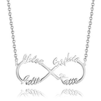 Namenshalskette Infinity Vier Namen Geschenke Für Beste Freunde