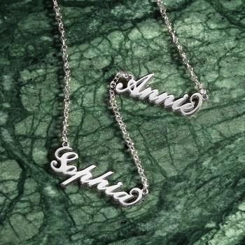 Familiennamen-Halskette, Drei Namen Geschenke Für Mama Rose Gold Plattiert