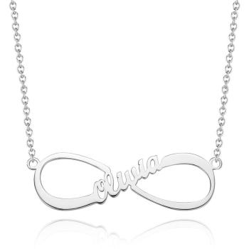 Namenshalskette, Unendliche Halskette Klassischer Stil Silber