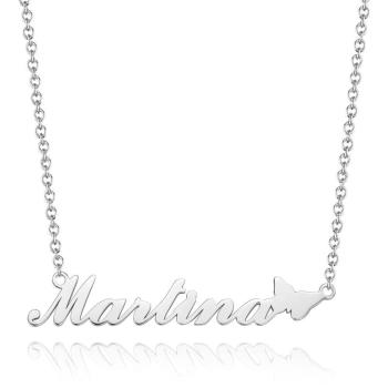 Personalisierte Schmetterling Namenshalskette, Perfektes Geschenk Für Freundin Silber