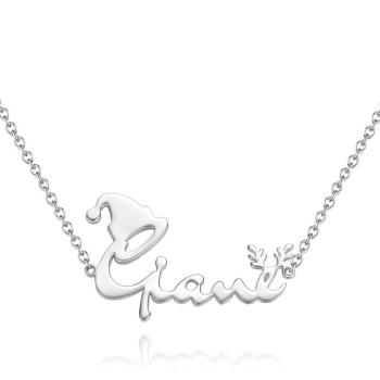 Custom Name Halskette Mit Weihnachtsmütze Und Geweih Perfektes Geschenk Weihnachtsgeschenke Silber