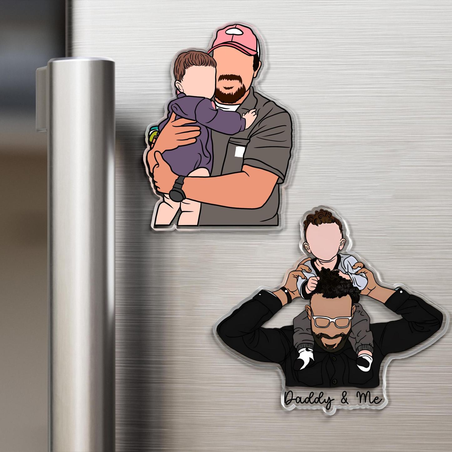 Personalisierter Auto-sonnenblendenclip Mit Foto – Individuelles Porträt Nach Foto, Gesichtsloses Porträt – Geschenk Für Frischgebackene Väter - namenecklacede