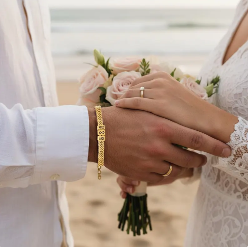 Personalisiertes Herrenarmband Mit Namensgravur, Armband, Geschenk Zum Vatertag Oder Valentinstag Für Den Ehemann - namenecklacede