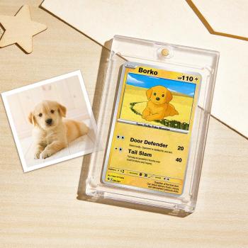 Personalisierte Poke-haustierkarte – Individuelles Cartoon-poster Mit Foto Ihres Hundes – Lustiges Geschenk Für Tierliebhaber - namenecklacede