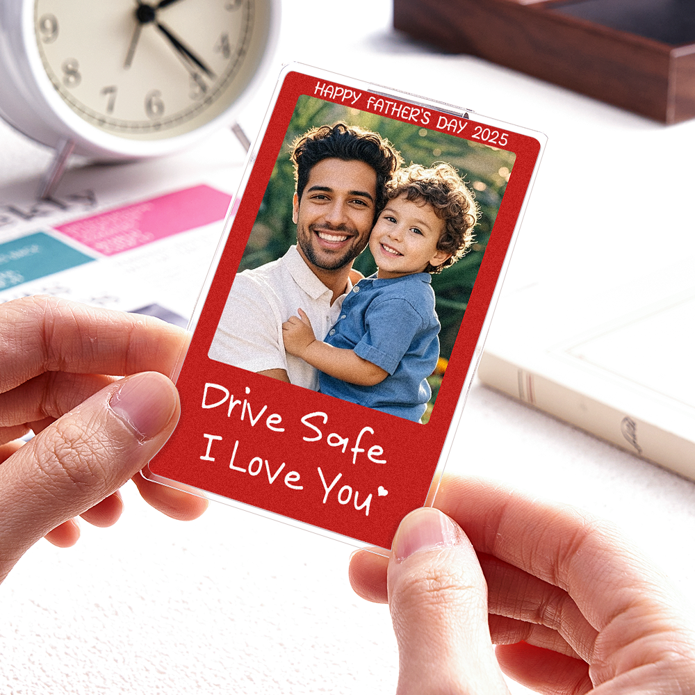 Sonnenblendenclip Mit Foto – Individueller Sonnenblendenclip „fahr Vorsichtig, Ich Liebe Dich" – Geschenkidee Fürs Auto - namenecklacede