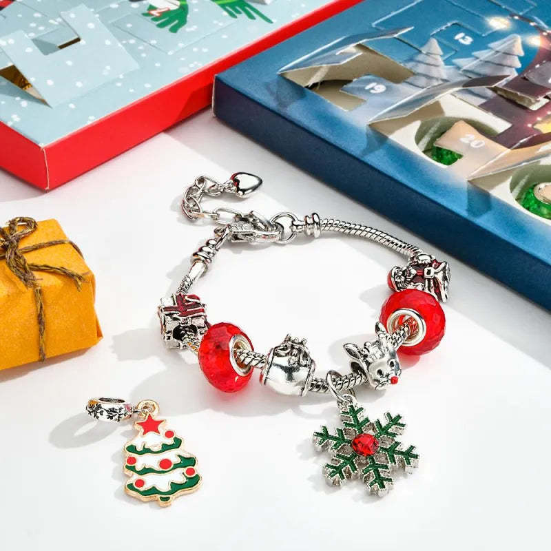 Weihnachts-charm-überraschungsbox-armband, Weihnachten, 24-tage-countdown, Blind-box-armband, Diy-charms, Weihnachtsgeschenke - ihrenamenskettede