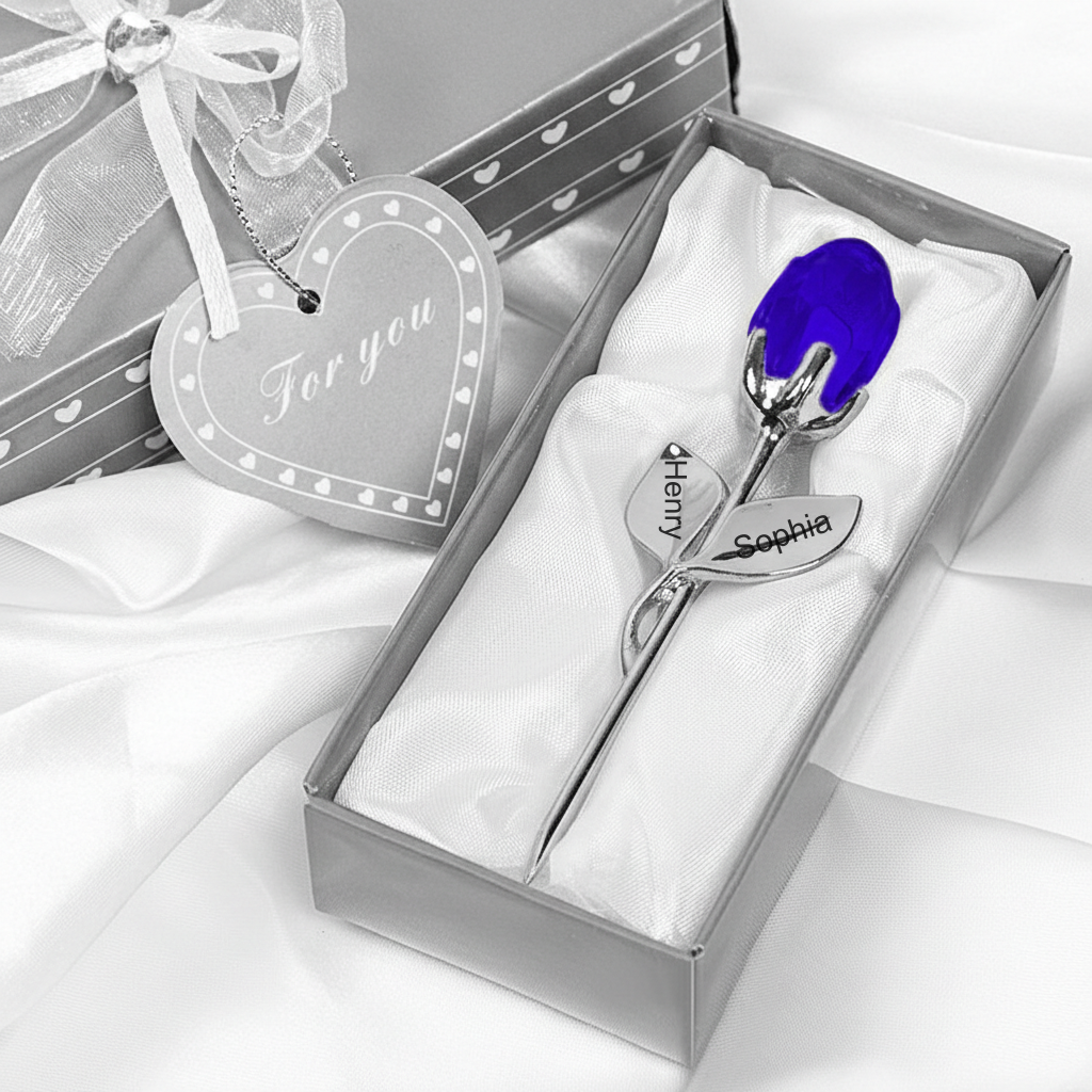 Kristallrosen In Geschenkbox – Geschenkidee Für Sie – Hochzeitsgeschenk – Valentinstagsgeschenk - namenecklacede