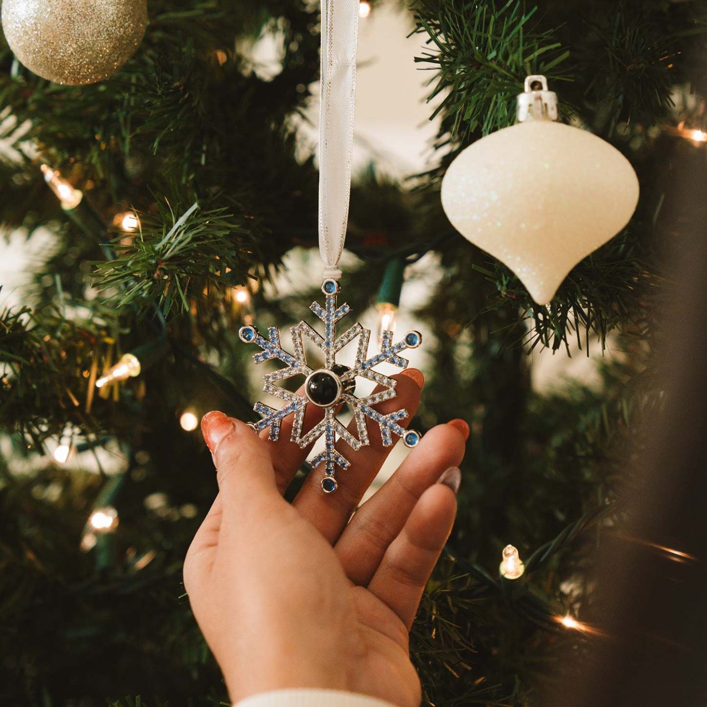 Personalisierte Weihnachtsschneeflocken-fotoverzierung Weihnachtsgeschenke - namenecklacede