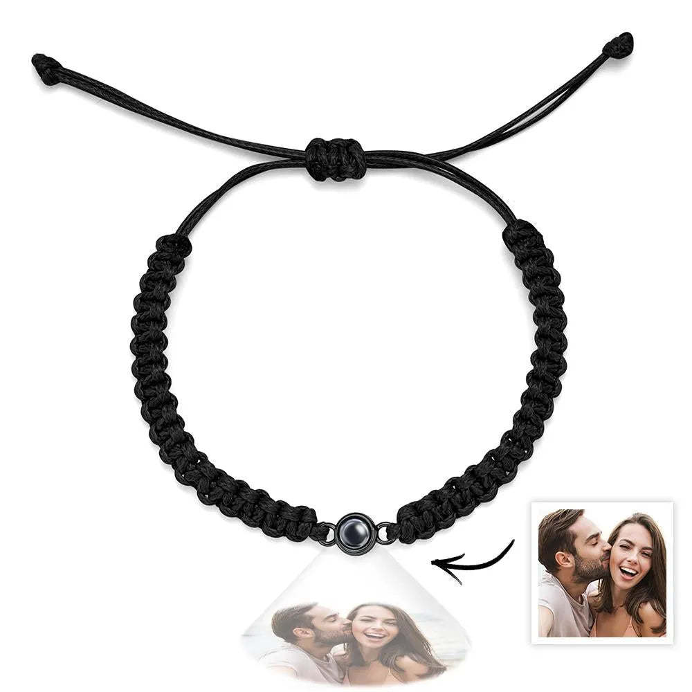 Projektionsarmbänder Aus Edelstahl, Individuelle Projektionsarmbänder, Gewebte Fotoarmbänder, Erinnerungsgeschenke - ihrenamenskettede