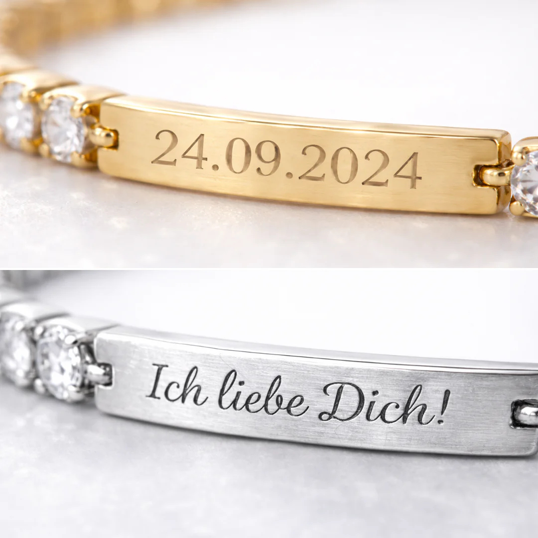 Individuell Graviertes Diamantarmband Mit Stabmotiv, Personalisierter Schmuck Zum Jahrestag Und Valentinstag – Das Perfekte Geschenk Für Sie - namenecklacede