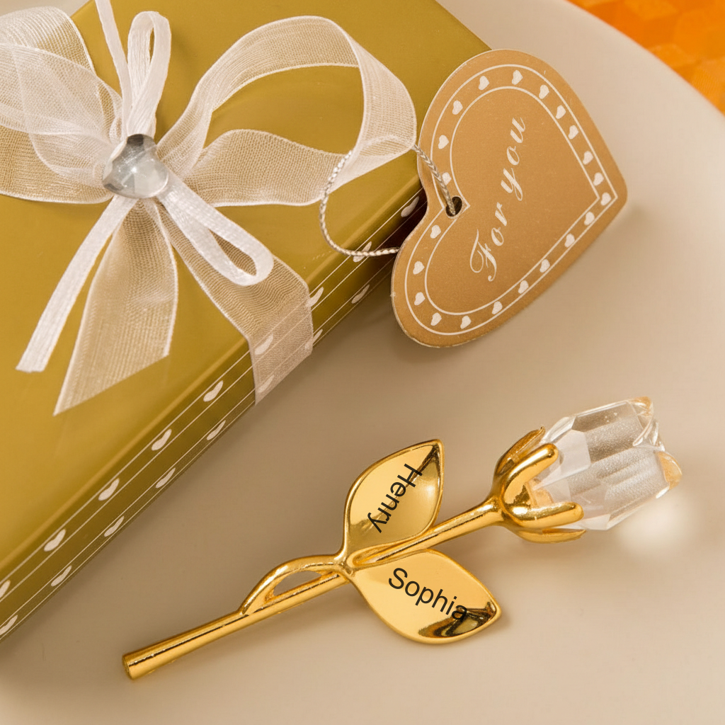 Kristallrosen In Geschenkbox – Geschenkidee Für Sie – Hochzeitsgeschenk – Valentinstagsgeschenk - namenecklacede