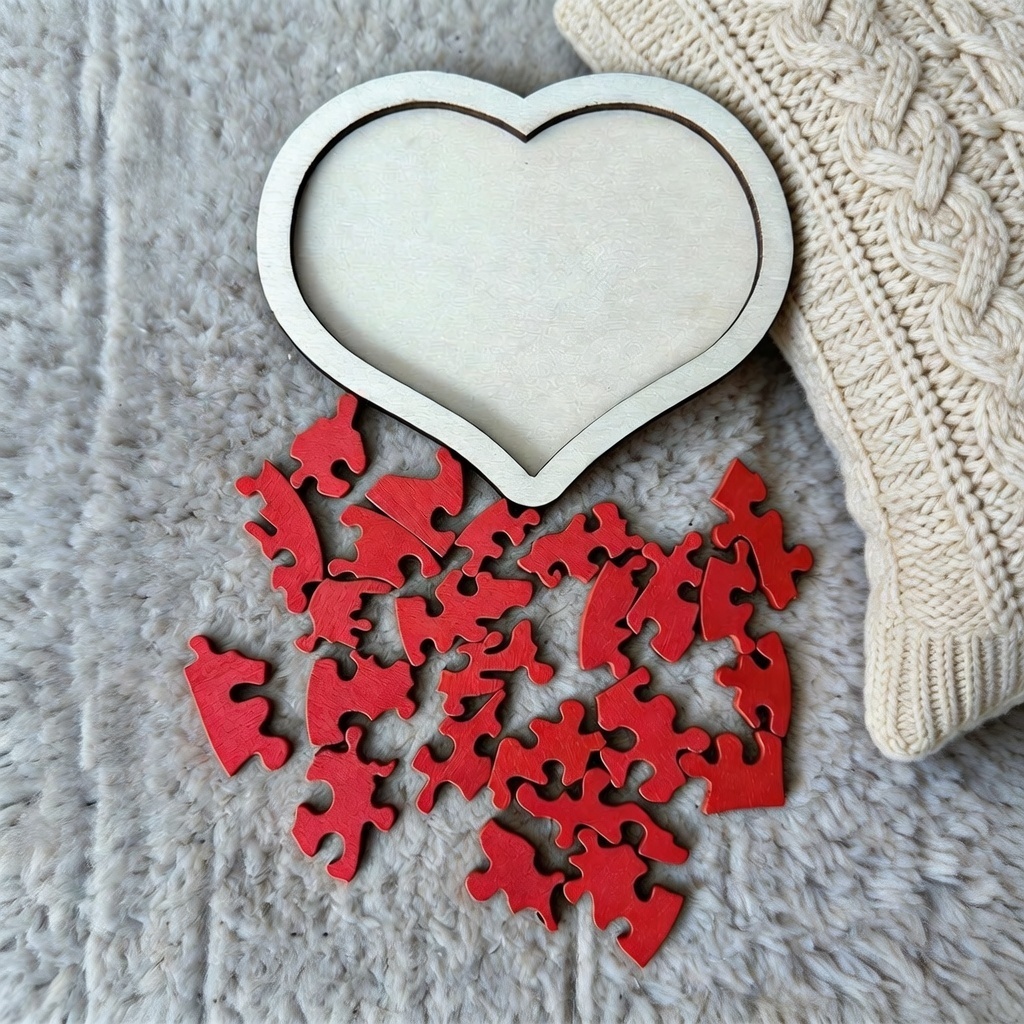 Handgefertigtes Herzpuzzle Aus Holz In Verschiedenen Sprachen – „ich Liebe Dich"-holzpuzzle Als Geschenk Zum Jahrestag - namenecklacede