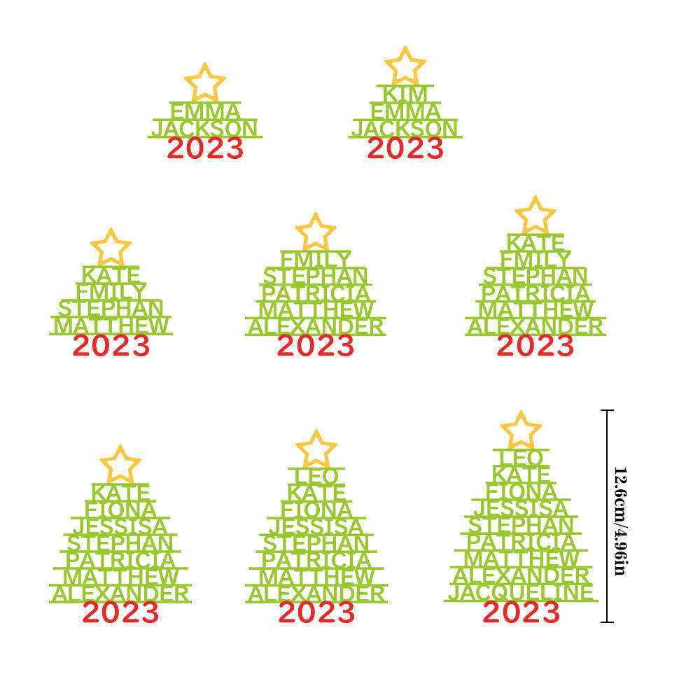 Personalisierter Familienname-weihnachtsschmuck, Weihnachtsbaum-namensschmuck, Geschenke - ihrenamenskettede