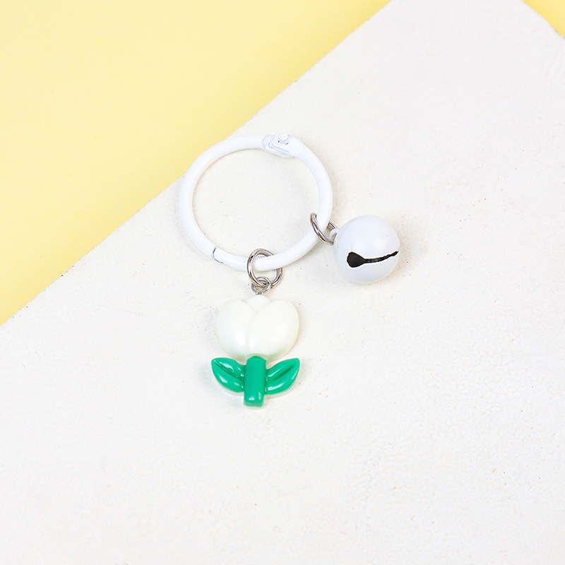 Floral Bell Keychain – Elegant Flower Pendant Accessory Sweet Flower Pendant Bag Charm