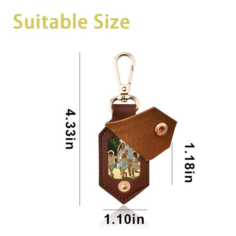 Personalisierter Foto-schlüsselanhänger Aus Leder, Individueller Foto-schlüsselanhänger, Gravierter Leder-schlüsselanhänger, Valentinstagsgeschenk - namenecklacede