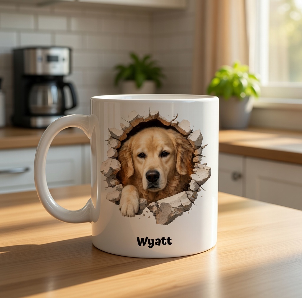 Personalisierte Haustierfoto-tasse Mit Namen Und Haustierporträt, Keramik-kaffeetasse, Geschenk Für Tierbesitzer - namenecklacede