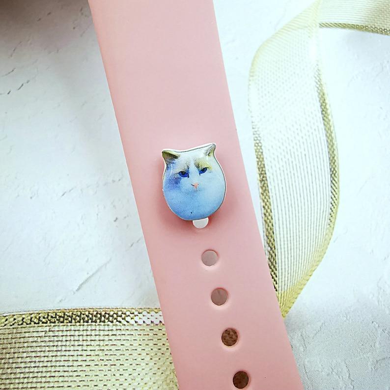 Personalisierte Bilder Apple Watch Charm, Apple Watch Band Ohrstecker, Uhrenarmband Pin, Geschenke Für Tierliebhaber, Personalisierte Erinnerungsgeschenke - namenecklacede