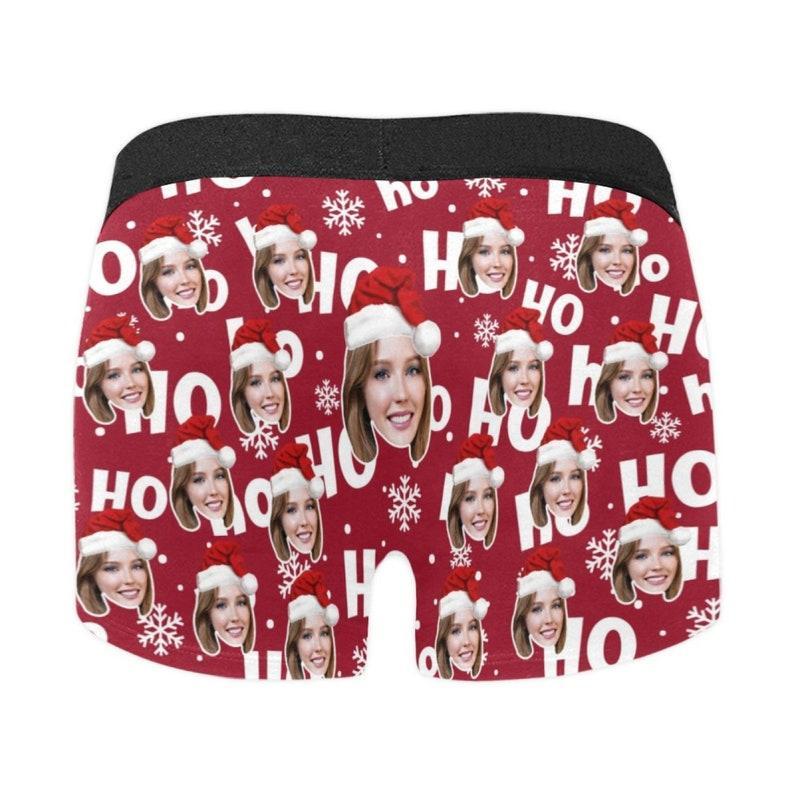 Weihnachtsboxer, Weihnachtsgeschenke Für Den Freund, Personalisierte Herren-boxershorts Mit Gesicht, Personalisierte Herren-slips, Foto Der Freundin Auf Unterwäsche Drucken - namenecklacede