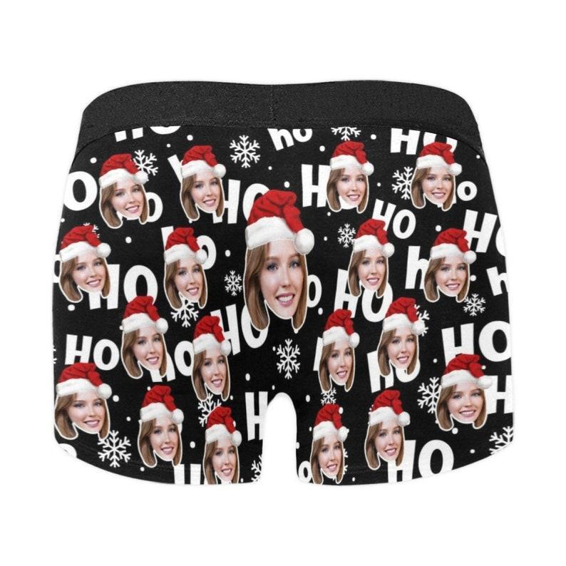 Weihnachtsboxer, Weihnachtsgeschenke Für Den Freund, Personalisierte Herren-boxershorts Mit Gesicht, Personalisierte Herren-slips, Foto Der Freundin Auf Unterwäsche Drucken - namenecklacede