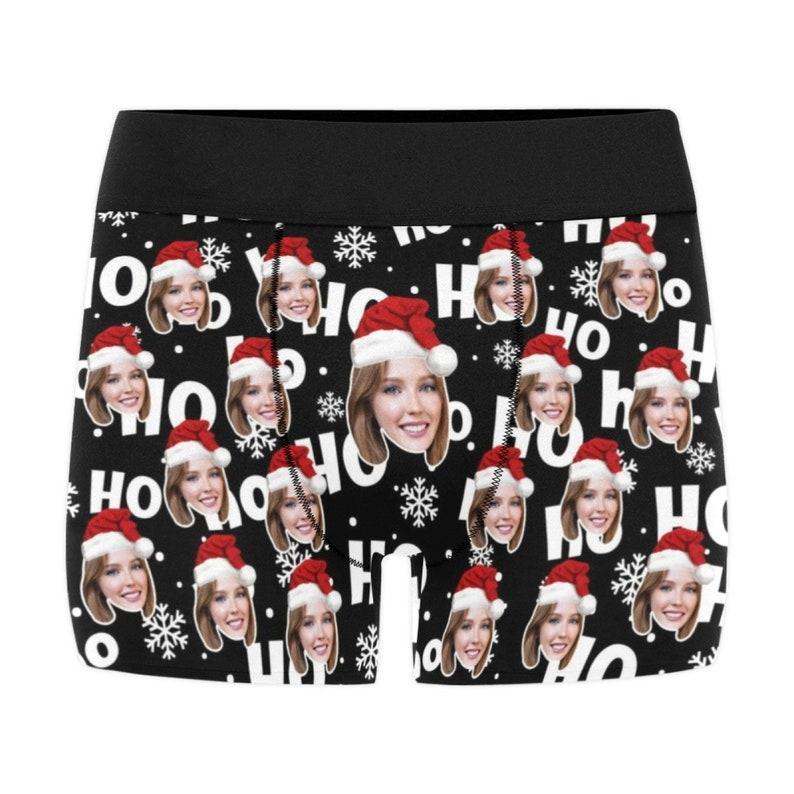 Weihnachtsboxer, Weihnachtsgeschenke Für Den Freund, Personalisierte Herren-boxershorts Mit Gesicht, Personalisierte Herren-slips, Foto Der Freundin Auf Unterwäsche Drucken - namenecklacede