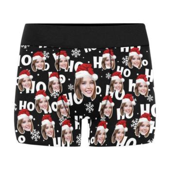 Weihnachtsboxer, Weihnachtsgeschenke Für Den Freund, Personalisierte Herren-boxershorts Mit Gesicht, Personalisierte Herren-slips, Foto Der Freundin Auf Unterwäsche Drucken - namenecklacede