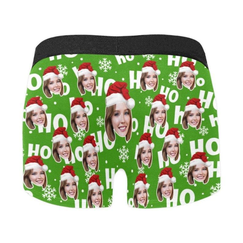 Weihnachtsboxer, Weihnachtsgeschenke Für Den Freund, Personalisierte Herren-boxershorts Mit Gesicht, Personalisierte Herren-slips, Foto Der Freundin Auf Unterwäsche Drucken - namenecklacede