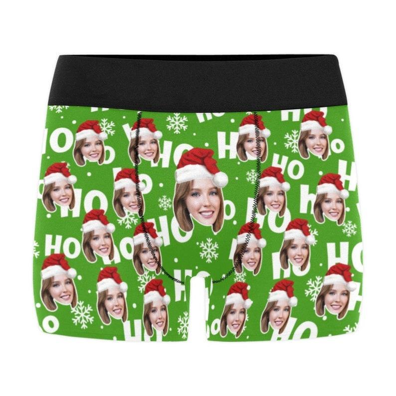 Weihnachtsboxer, Weihnachtsgeschenke Für Den Freund, Personalisierte Herren-boxershorts Mit Gesicht, Personalisierte Herren-slips, Foto Der Freundin Auf Unterwäsche Drucken - namenecklacede