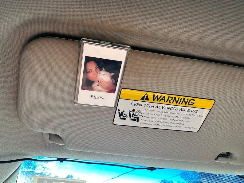 Foto-auto-sonnenblendenclip, Personalisierter Sonnenblendenclip, Individuelle Foto-autodekoration, Polaroid-foto Fürs Auto, Geschenk Für Paare, Fotohalter Fürs Portemonnaie - namenecklacede