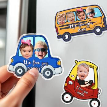Personalisiertes Muttertagsgeschenk Für Oma, Personalisierter Baby Gesicht Auto Kühlschrankmagnet, Geschenk Für Mama, Lustiger Foto Automagnet - namenecklacede