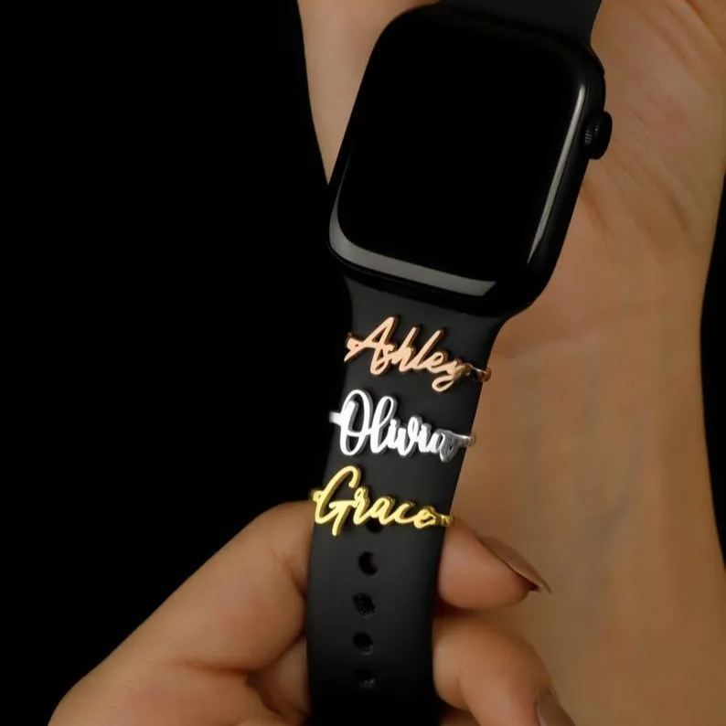 Uhrenarmband-anhänger Aus Sterlingsilber – Personalisierter Uhrenschmuck – Uhrenarmband-anhänger – Benutzerdefinierter Namensanhänger Für Uhrenarmbänder - namenecklacede