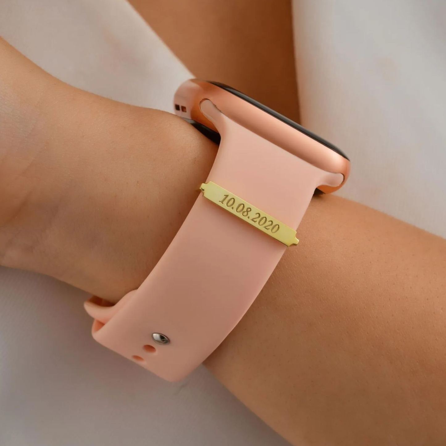 Personalisierter Apple Watch Band Namensanhänger, Personalisierter Sterling Silber Uhrenanhänger, Valentinstag Geschenk Für Sie, Uhrenarmband Charm - namenecklacede