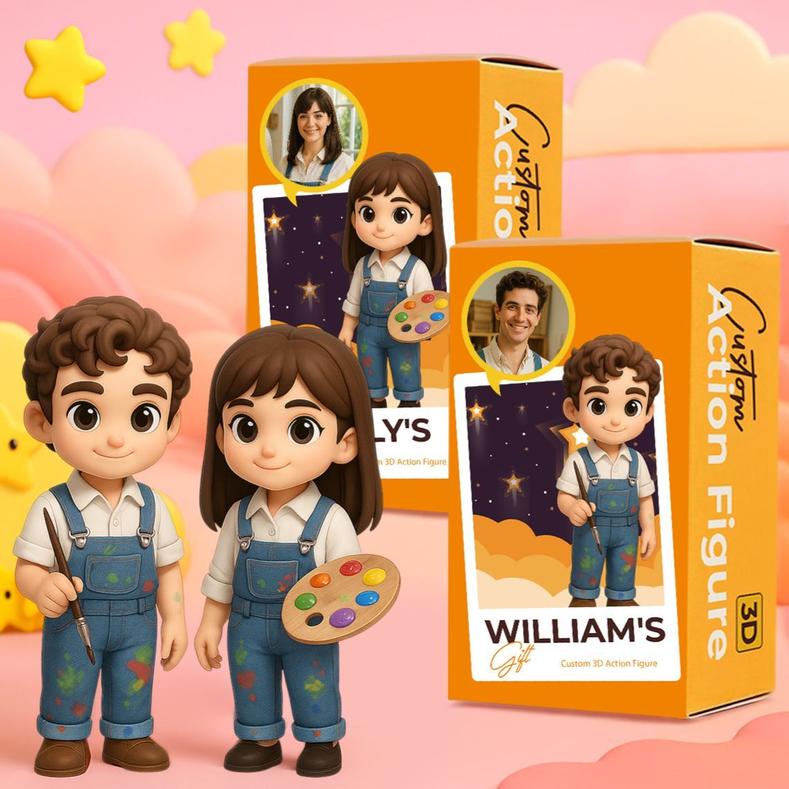 Personalized 3D Action Figure Turn Your Photo into a Unique Gift for Sports Lover - namenecklace