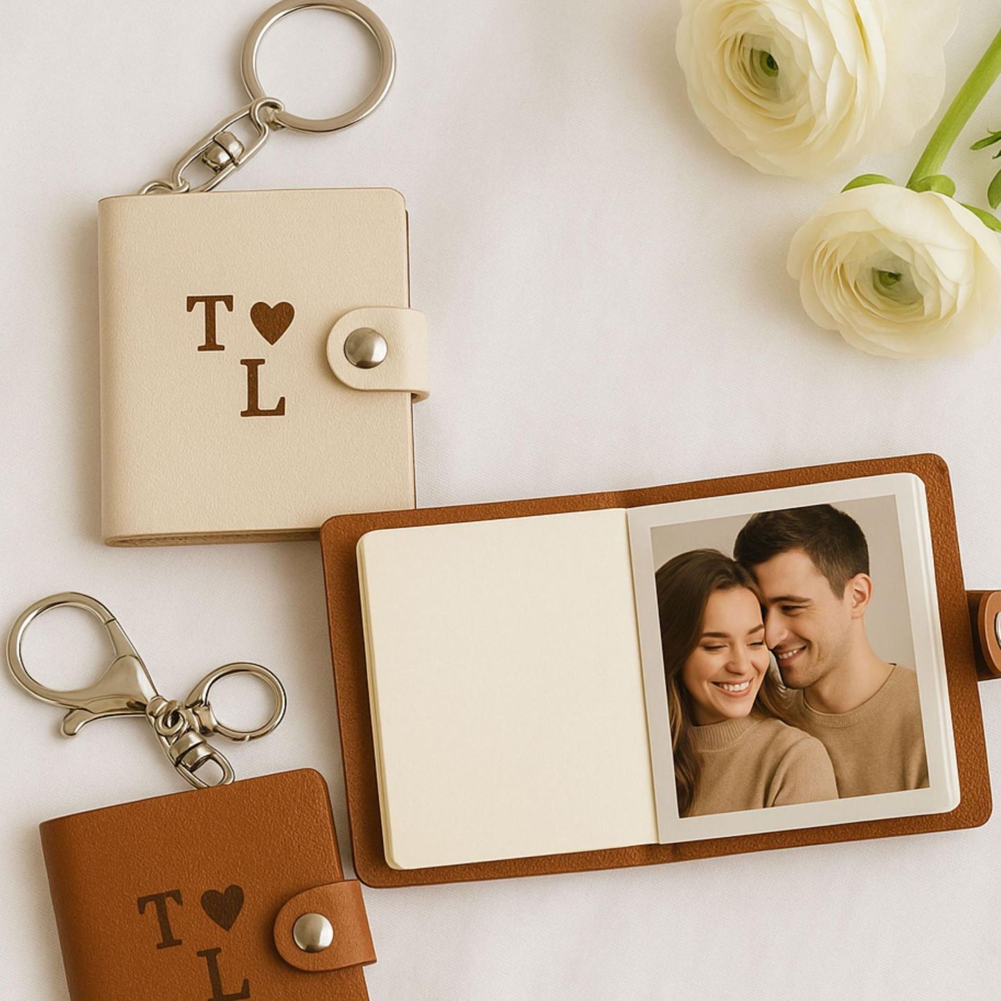 Personalisierter Mini-fotoalbum-schlüsselanhänger Aus Leder – Individuell Gestalteter Fotoalbum-schlüsselanhänger – Geschenkidee Zu Weihnachten, Jahrestag Oder Geburtstag - namenecklacede