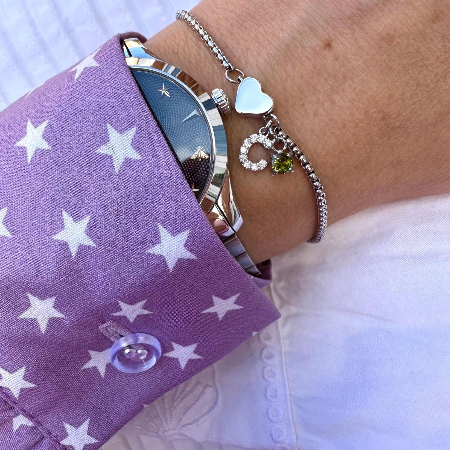 Personalisiertes Herzarmband, Armband Mit Individuellem Anfangsbuchstaben, Steinbock-armband, Valentinstagsgeschenk Für Sie - namenecklacede