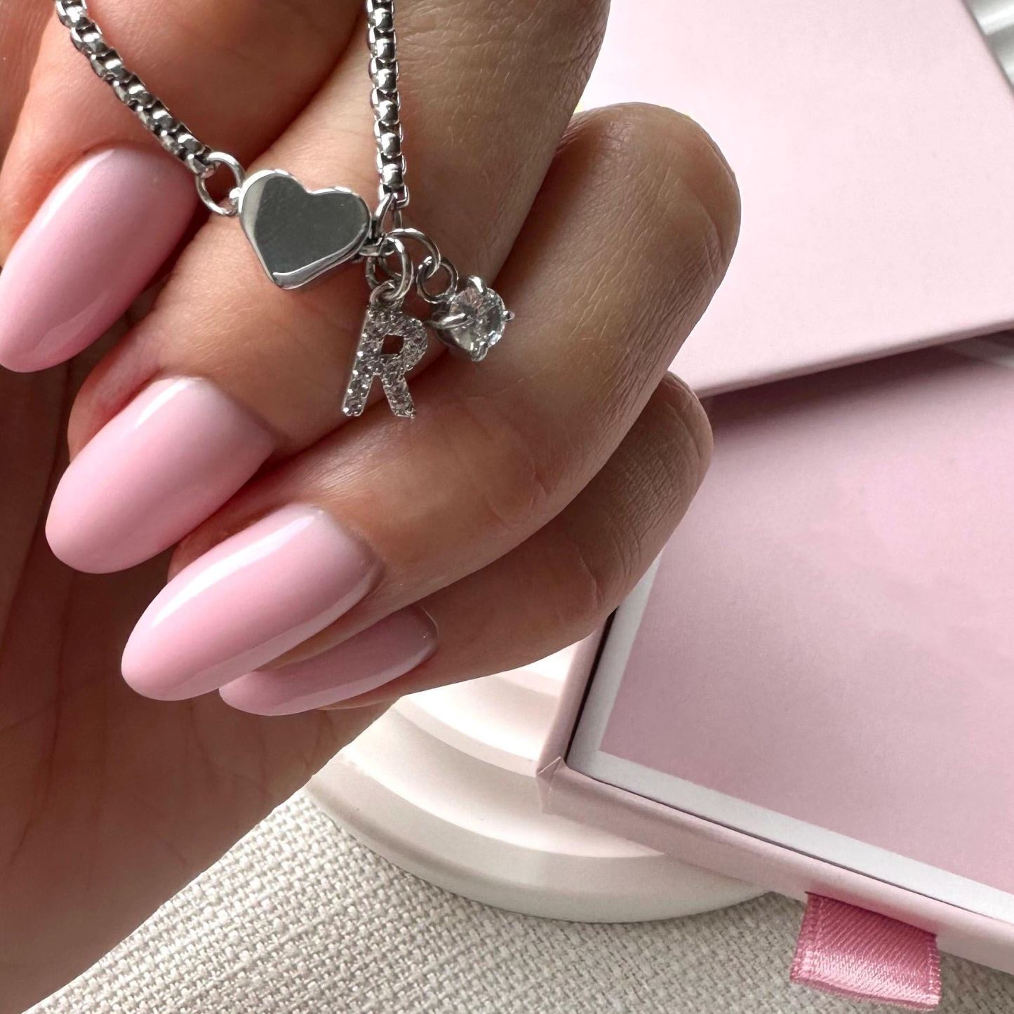 Personalisiertes Herzarmband, Armband Mit Individuellem Anfangsbuchstaben, Steinbock-armband, Valentinstagsgeschenk Für Sie - namenecklacede