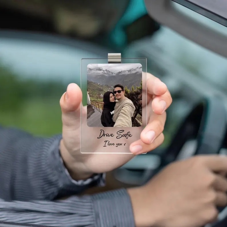 Sonnenblendenclip Mit Foto – Individueller Sonnenblendenclip „fahr Vorsichtig, Ich Liebe Dich" – Geschenkidee Fürs Auto - namenecklacede