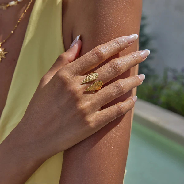 Guardian Wings Ring Adjustable Angel Wings Protection Jewelry Elegant Angel Wing Ring Gift for Empowerment and Love