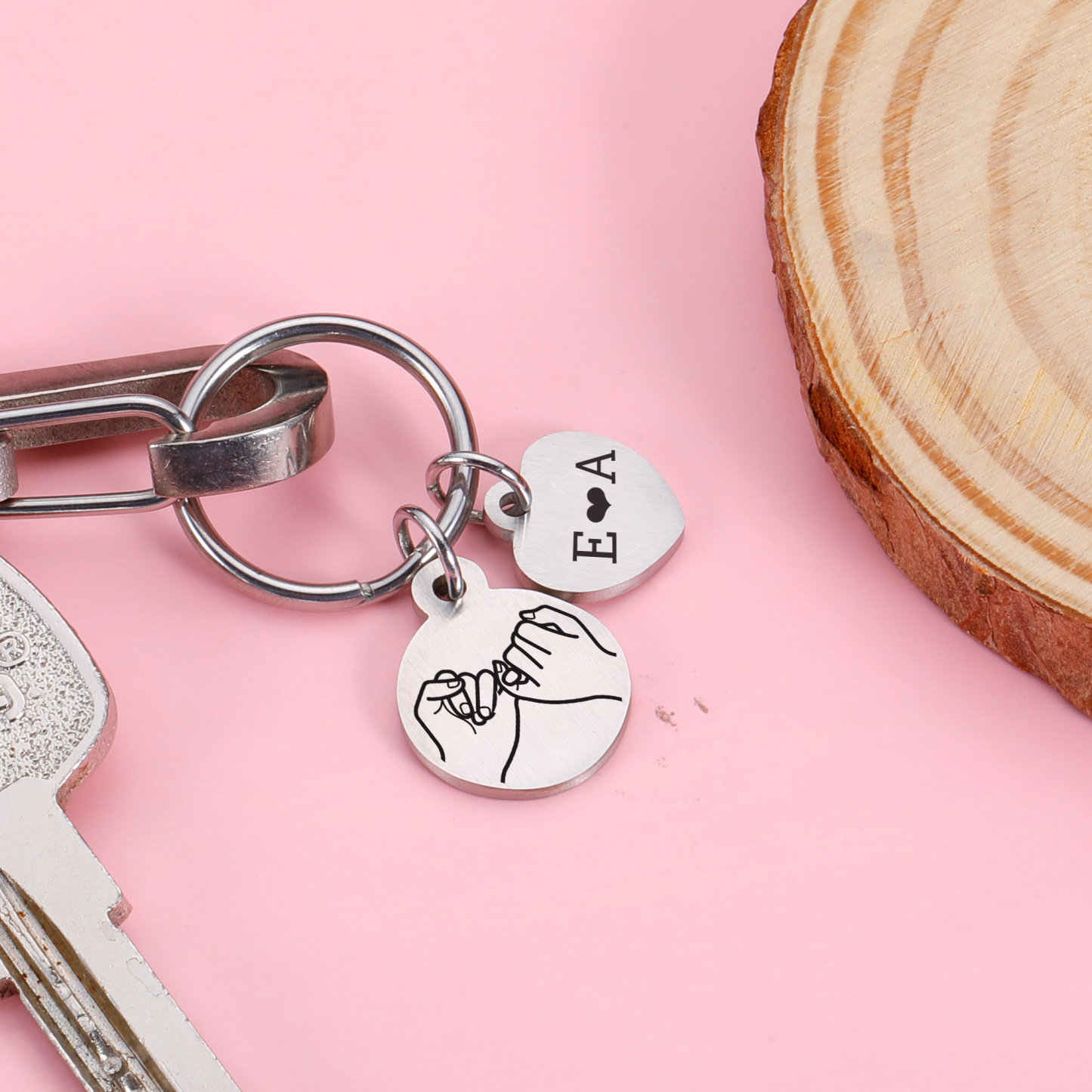Schlüsselanhänger-set „pinky Promise" – Personalisierter Pinky-schwur-schlüsselanhänger, Partner-schlüsselanhänger Für Beste Freundinnen – Geschenk Zum Jahrestag Oder Valentinstag - namenecklacede