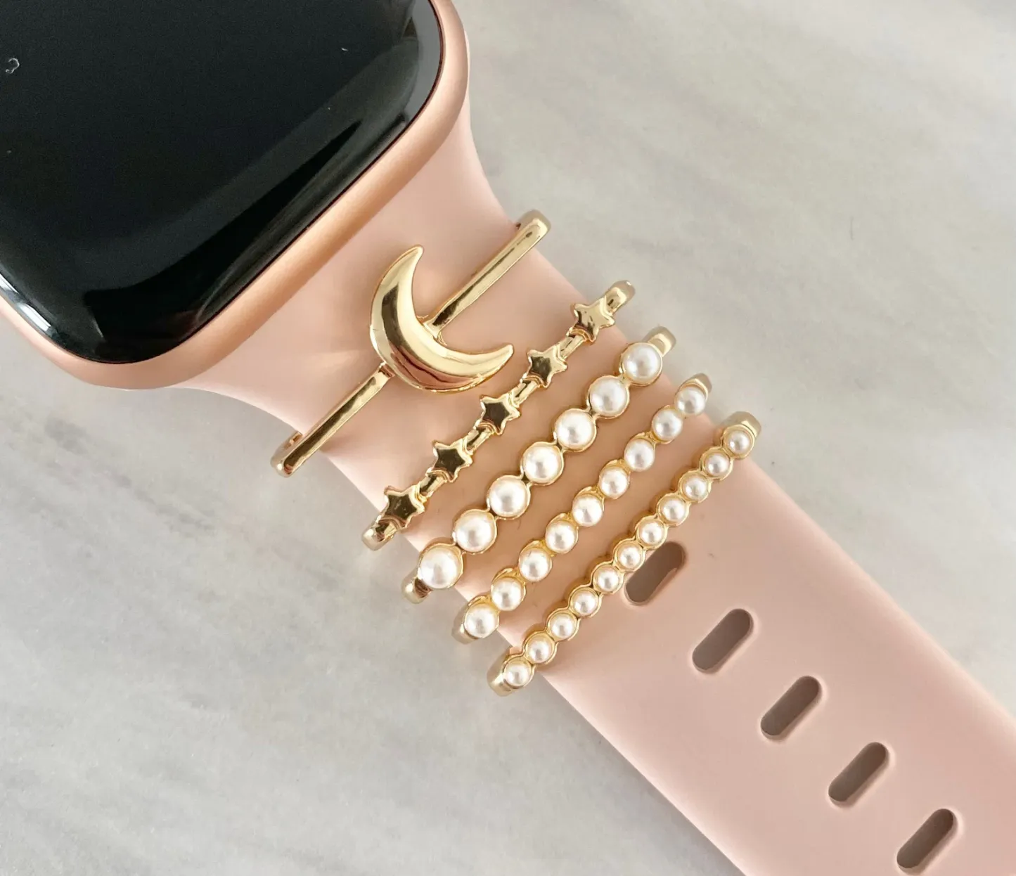 Uhren-charm-accessoire, Stapelbarer Uhren-charm, Brautjungfern-geschenk, Uhrenarmband-charm, Uhrenarmband Mit Mond-charm - namenecklacede