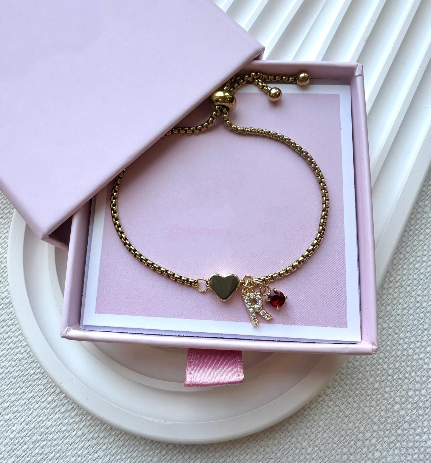 Personalisiertes Herzarmband, Armband Mit Individuellem Anfangsbuchstaben, Steinbock-armband, Valentinstagsgeschenk Für Sie - namenecklacede